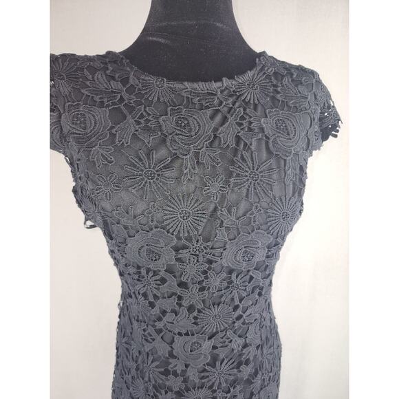 Lulu's Dress Women M Black Cocktail Lace/crochet witchcore romantic Goth Holiday - Picture 3 of 9